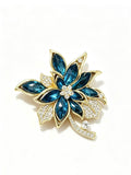 Crystal cluster brooch pin isolated view on white background